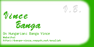 vince banga business card